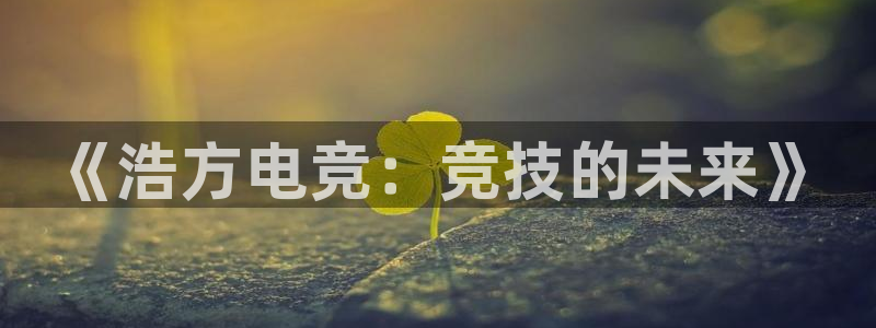 火狐电竞在线入口官网：《浩方电竞：竞技的未来》