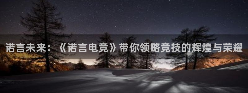 火狐电竞huohu：诺言未来：《诺言电竞》带你领略竞技的辉煌与荣耀